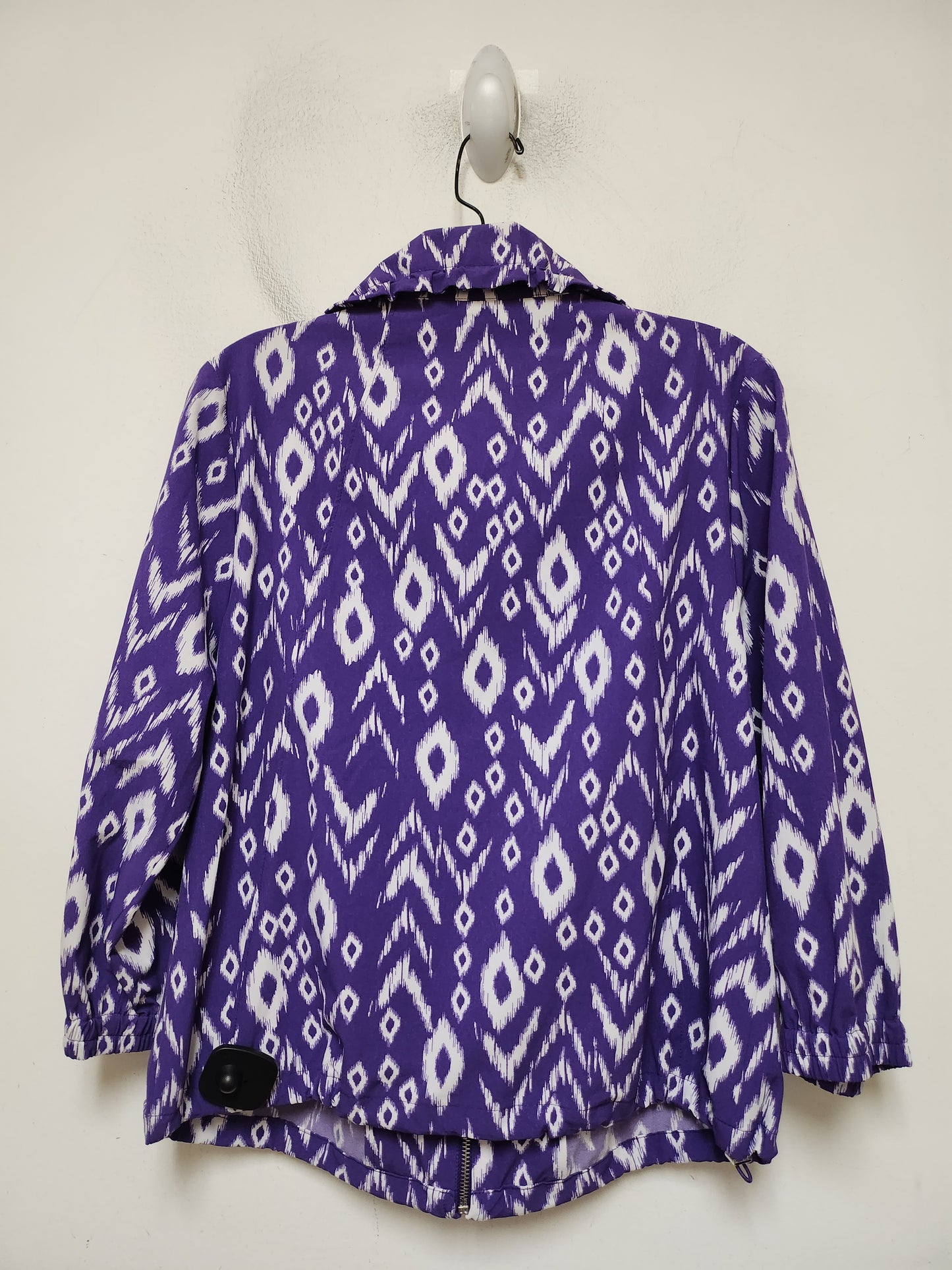 Athletic Jacket By Chicos In Purple & White, Size: S