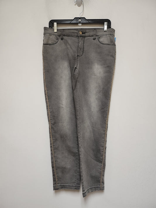 Jeans Straight By Chicos In Black Denim, Size: 2