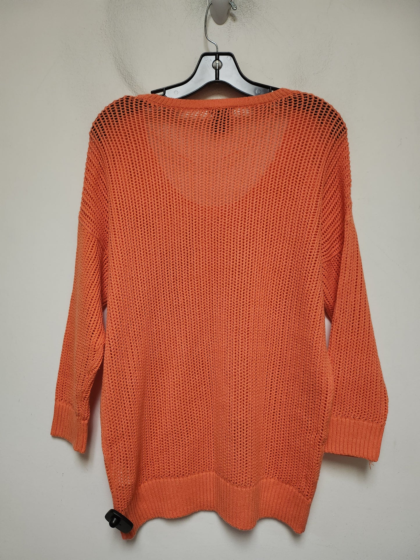 Top Long Sleeve By Calvin Klein In Orange, Size: L