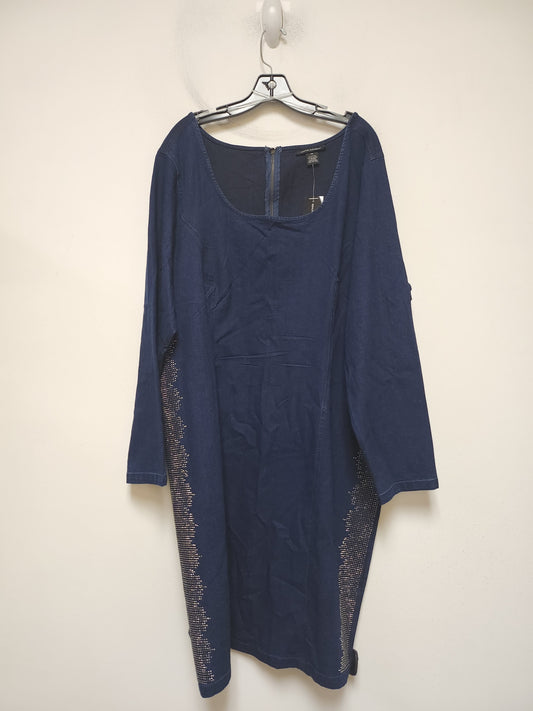 Dress Casual Midi By Ashley Stewart In Blue Denim, Size: 2x