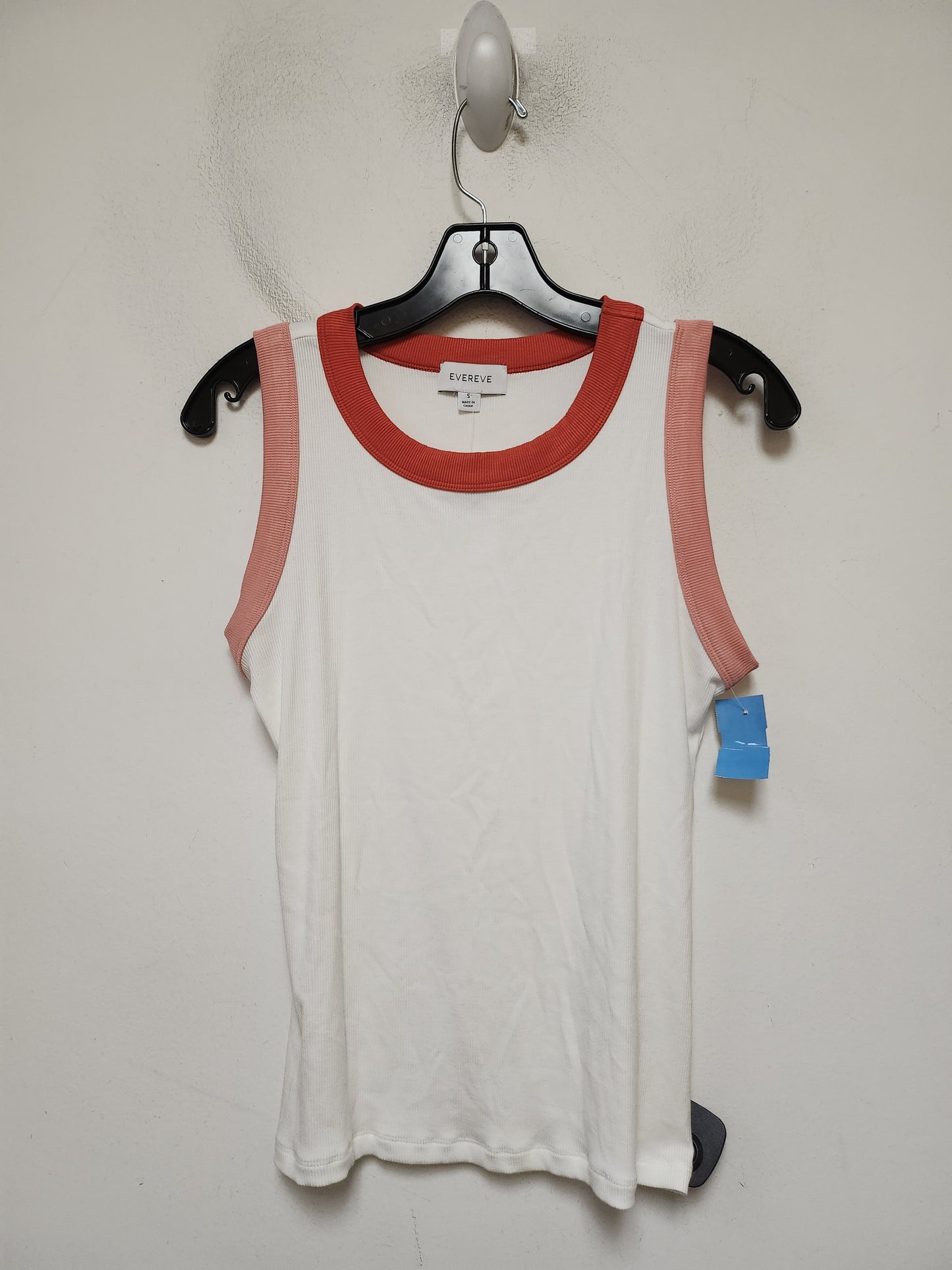 Top Sleeveless Basic By Evereve In Red & White, Size: S