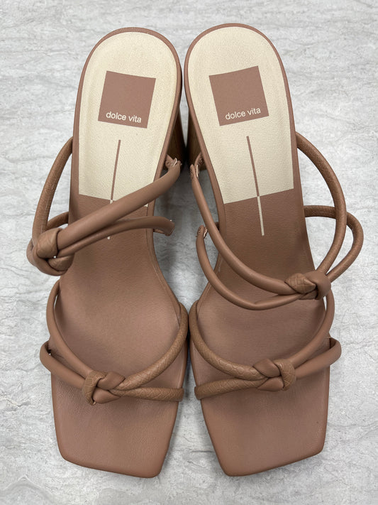 Sandals Heels Block By Dolce Vita In Tan, Size: 10