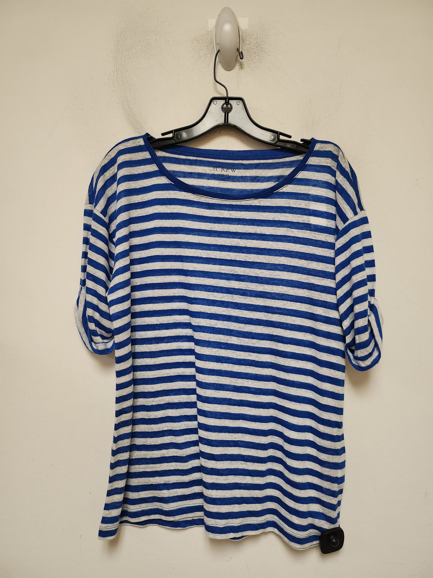 Top Short Sleeve Basic By J. Crew In Striped Pattern, Size: S