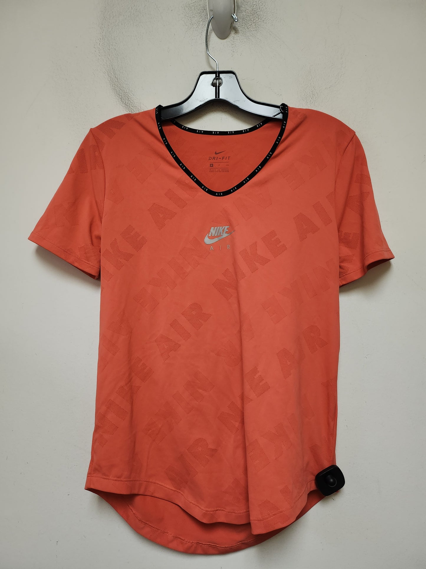 Athletic Top Short Sleeve By Nike Apparel In Orange, Size: S