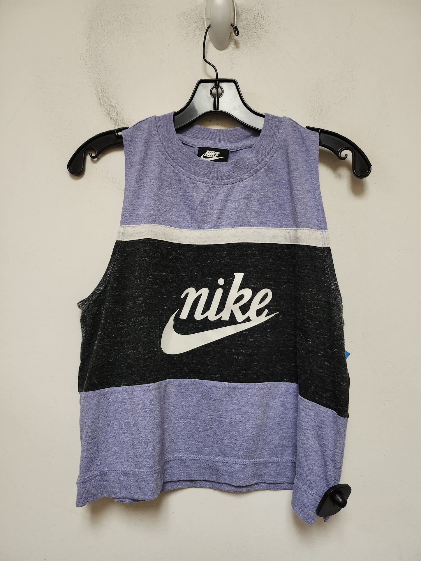 Athletic Tank Top By Nike Apparel In Black & Purple, Size: M