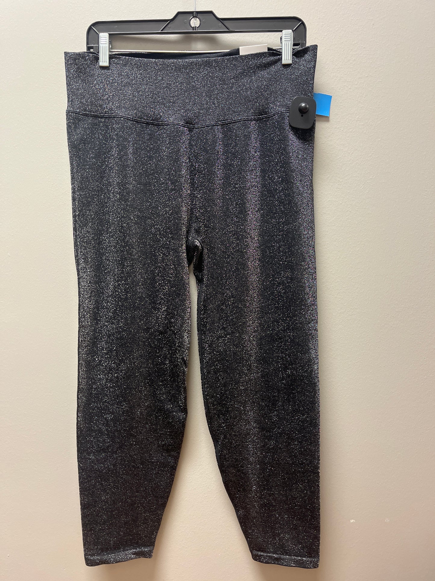 Athletic Leggings By Pink In Black & Silver, Size: Xxl