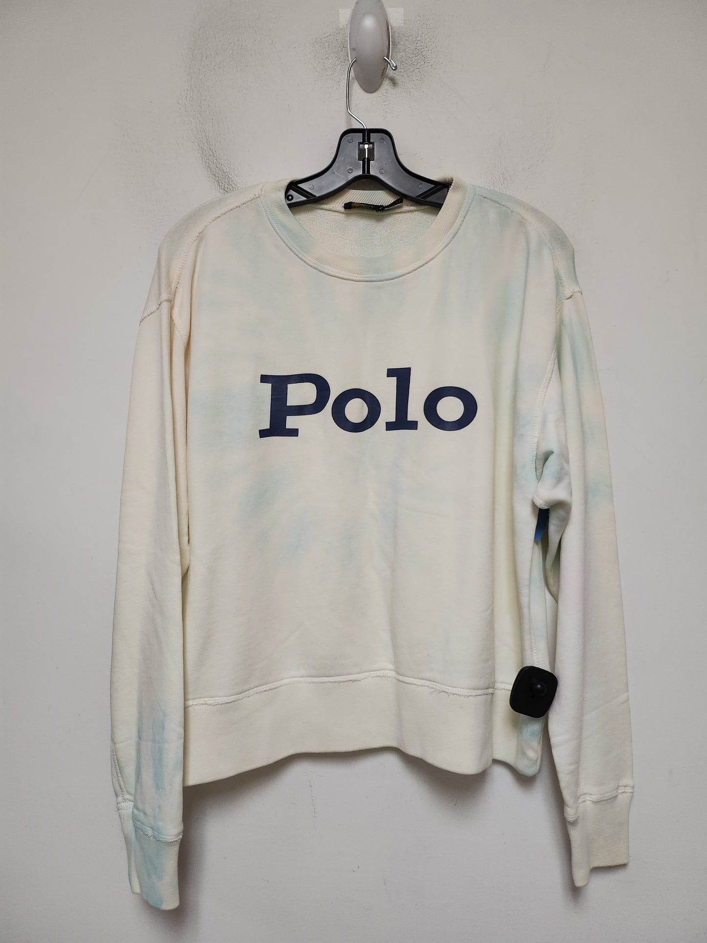 Sweatshirt Collar By Polo Ralph Lauren In Blue & Cream, Size: M