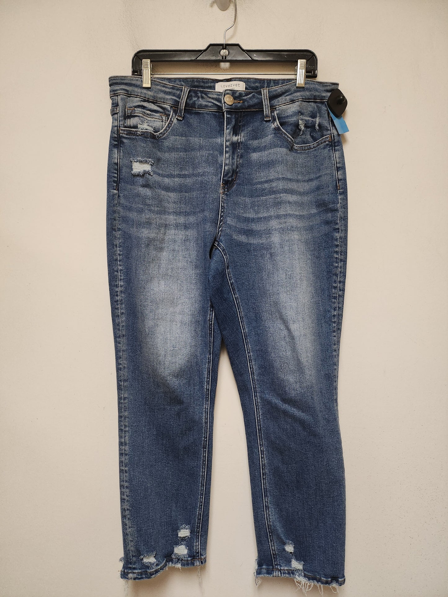 Jeans Straight By Vervet In Blue Denim, Size: 14