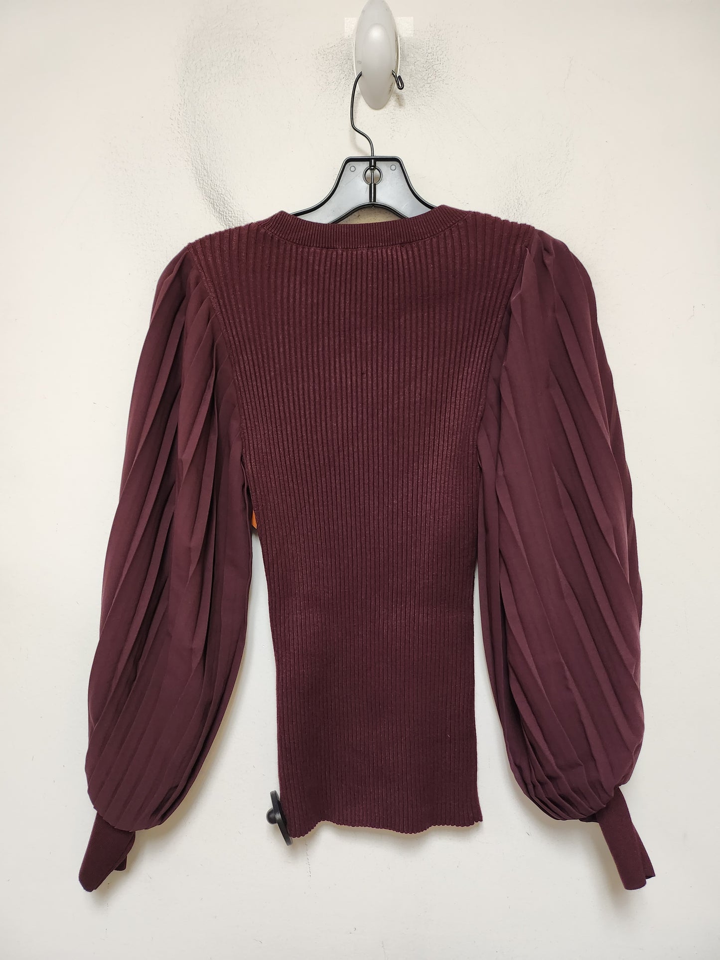 Top Long Sleeve By White House Black Market In Maroon, Size: Xs