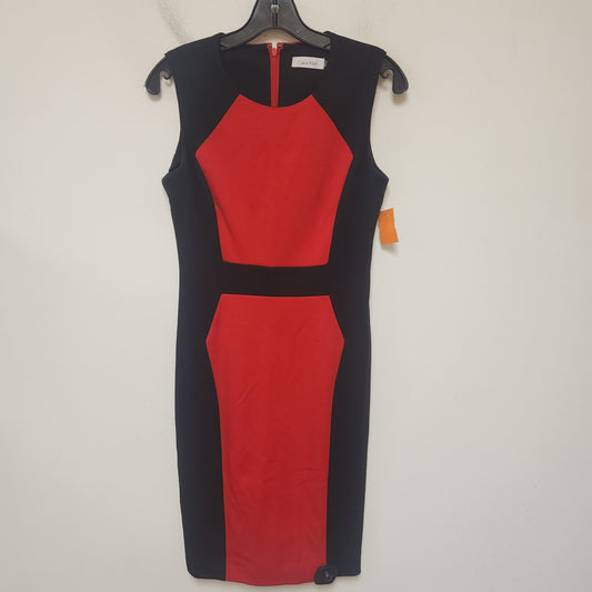 Dress Casual Short By Calvin Klein In Black & Red, Size: Xs