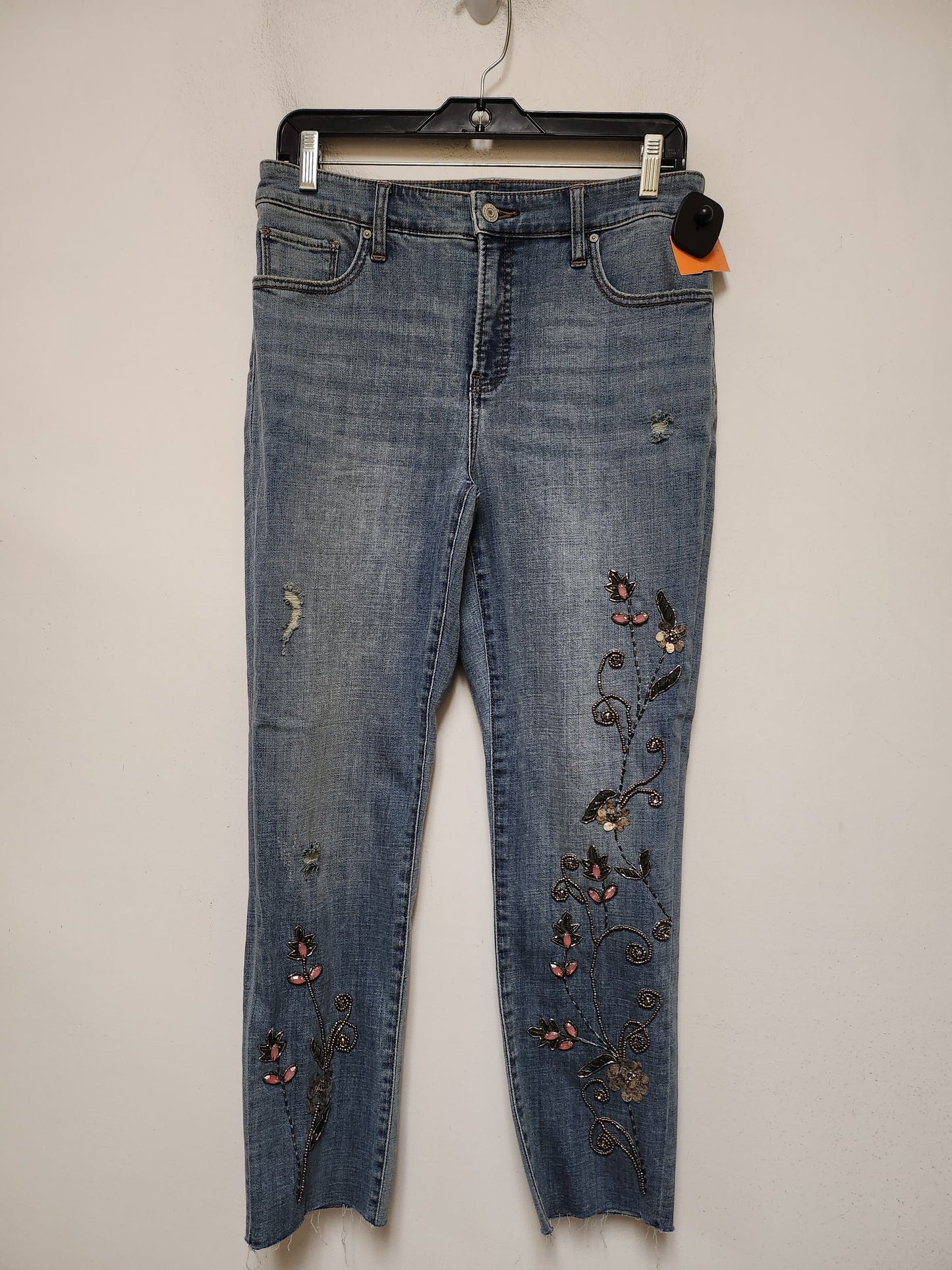 Jeans Straight By Chicos In Blue Denim, Size: 6