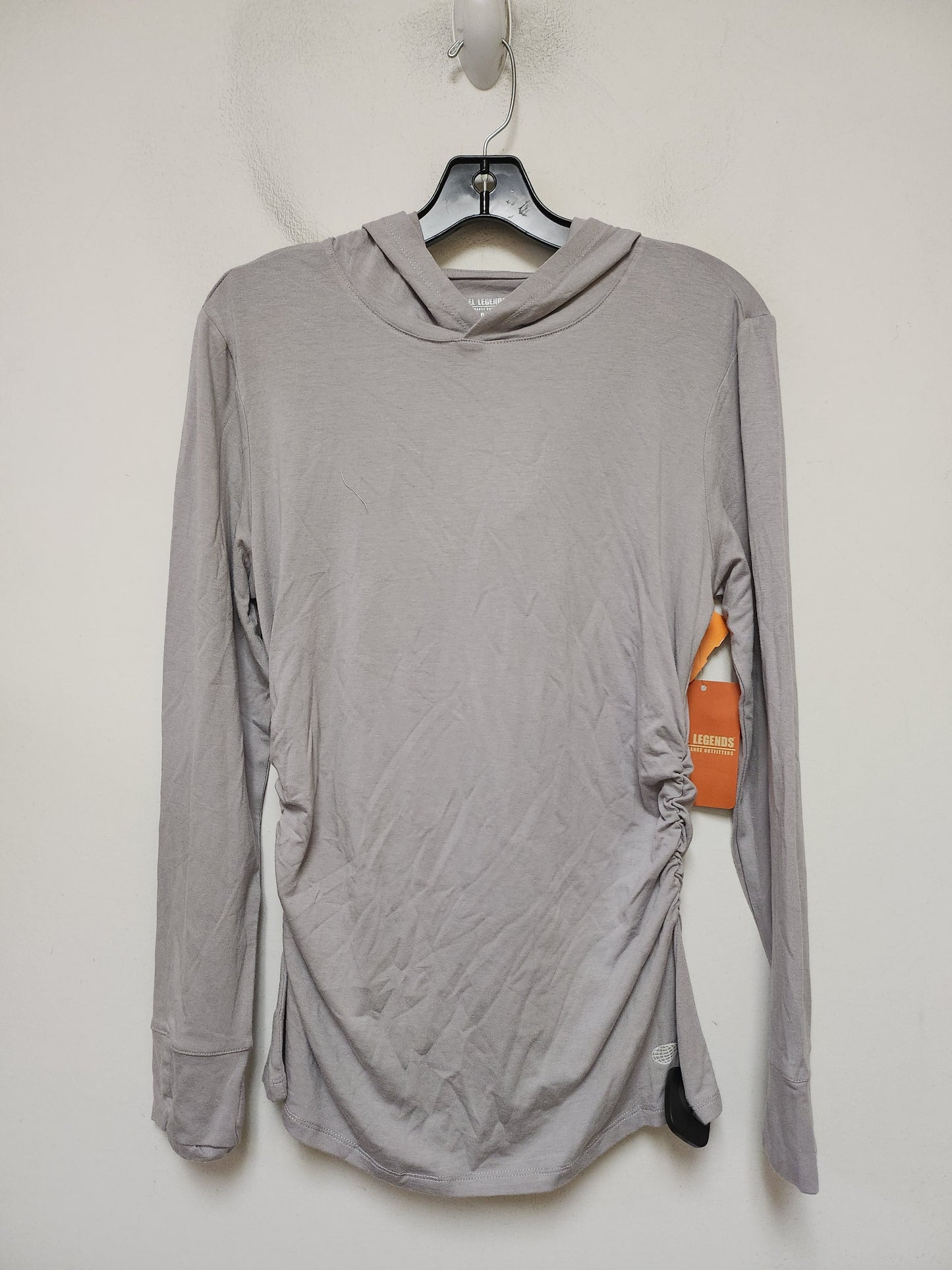 Athletic Top Long Sleeve Hoodie By Reel Legends In Grey, Size: M