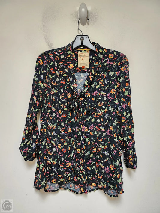 Top Long Sleeve By Anthropologie In Floral Print, Size: Xs