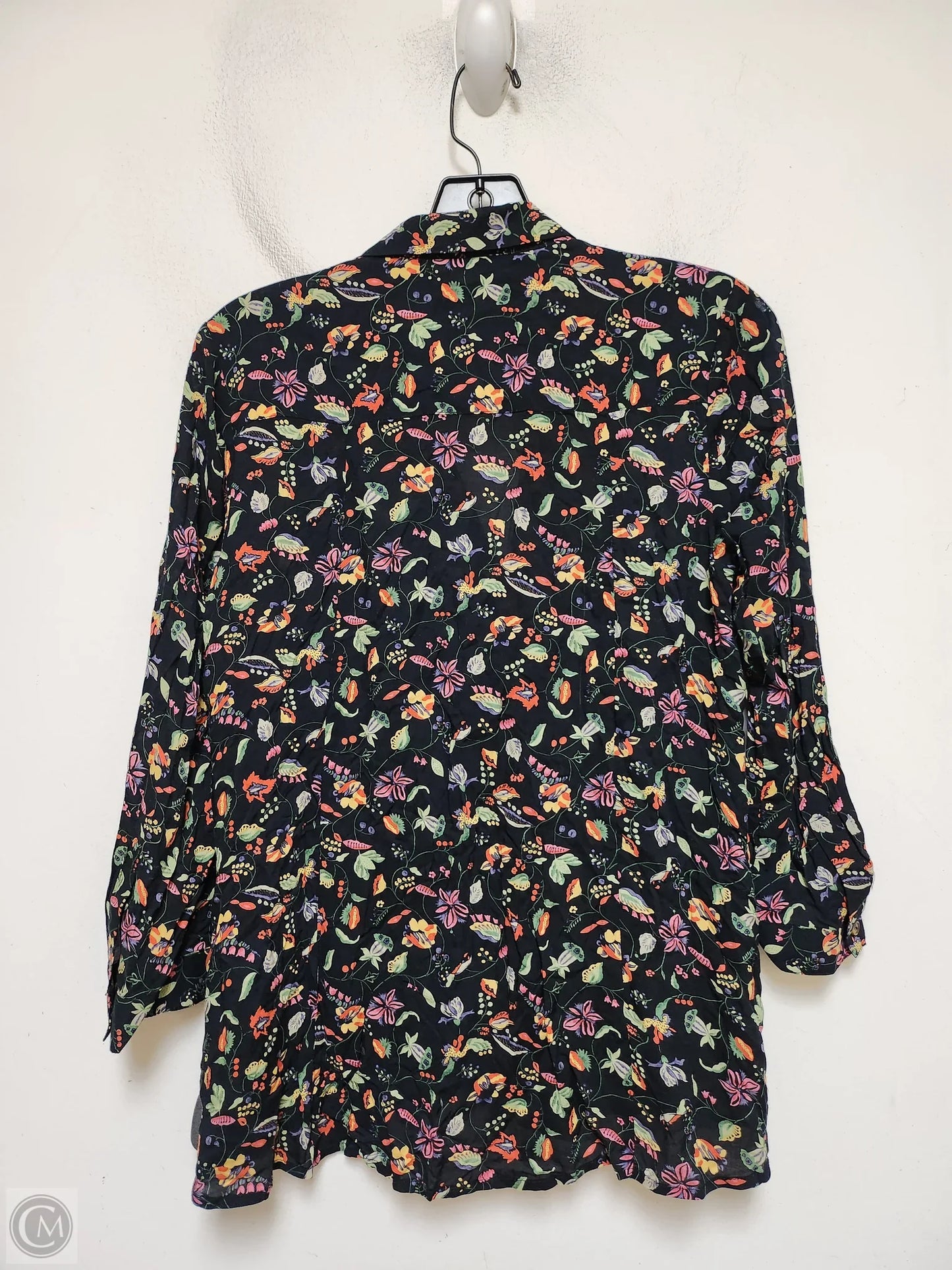 Top Long Sleeve By Anthropologie In Floral Print, Size: Xs
