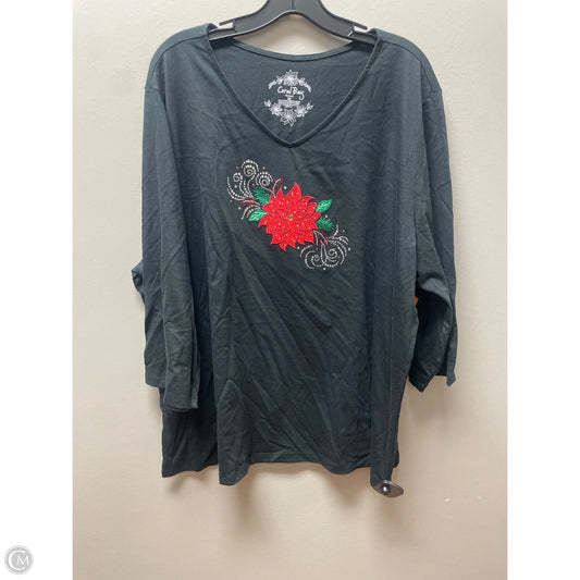 Top Short Sleeve Basic By Coral Bay In Black, Size: 3x