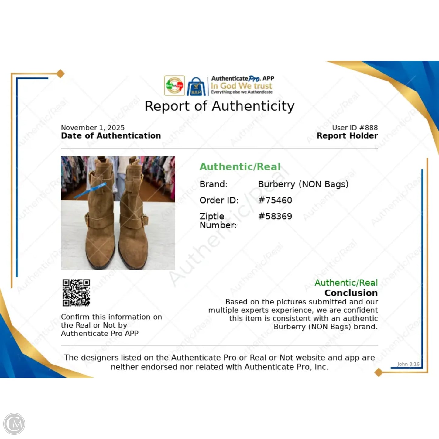 Boots Luxury Designer By Burberry In Brown, Size: 8.5