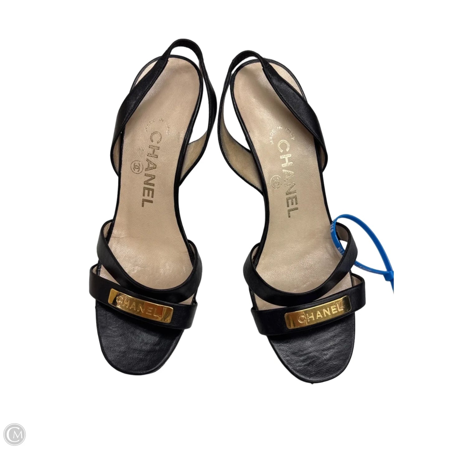 Shoes Luxury Designer By Chanel In Black & Gold, Size: 5.5