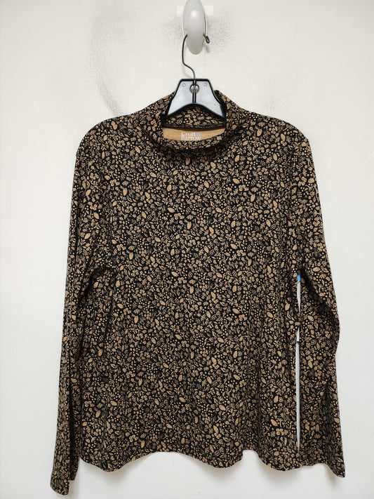 Top Long Sleeve By Croft And Barrow In Black & Brown, Size: L