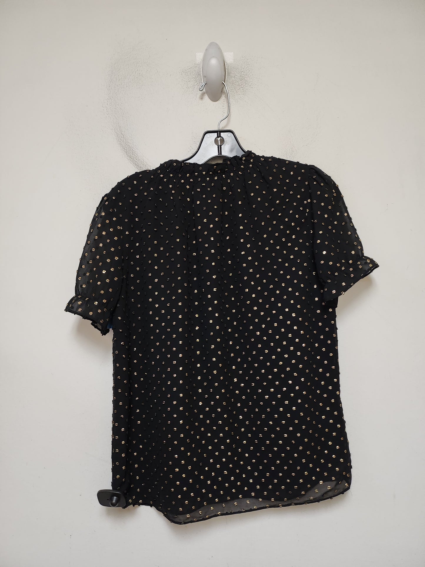 Top Short Sleeve By J. Crew In Black & Gold, Size: Xs