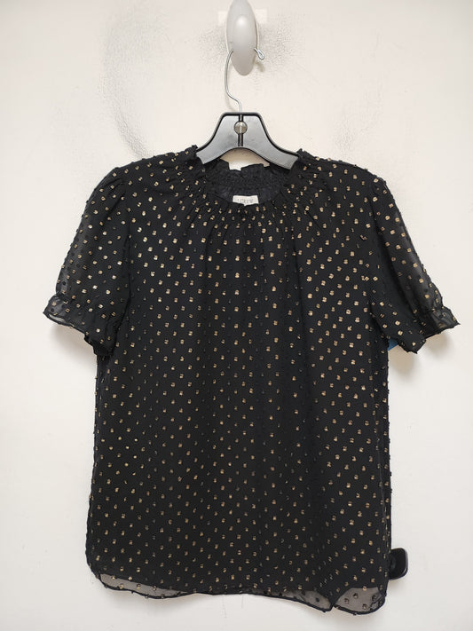 Top Short Sleeve By J. Crew In Black & Gold, Size: Xs