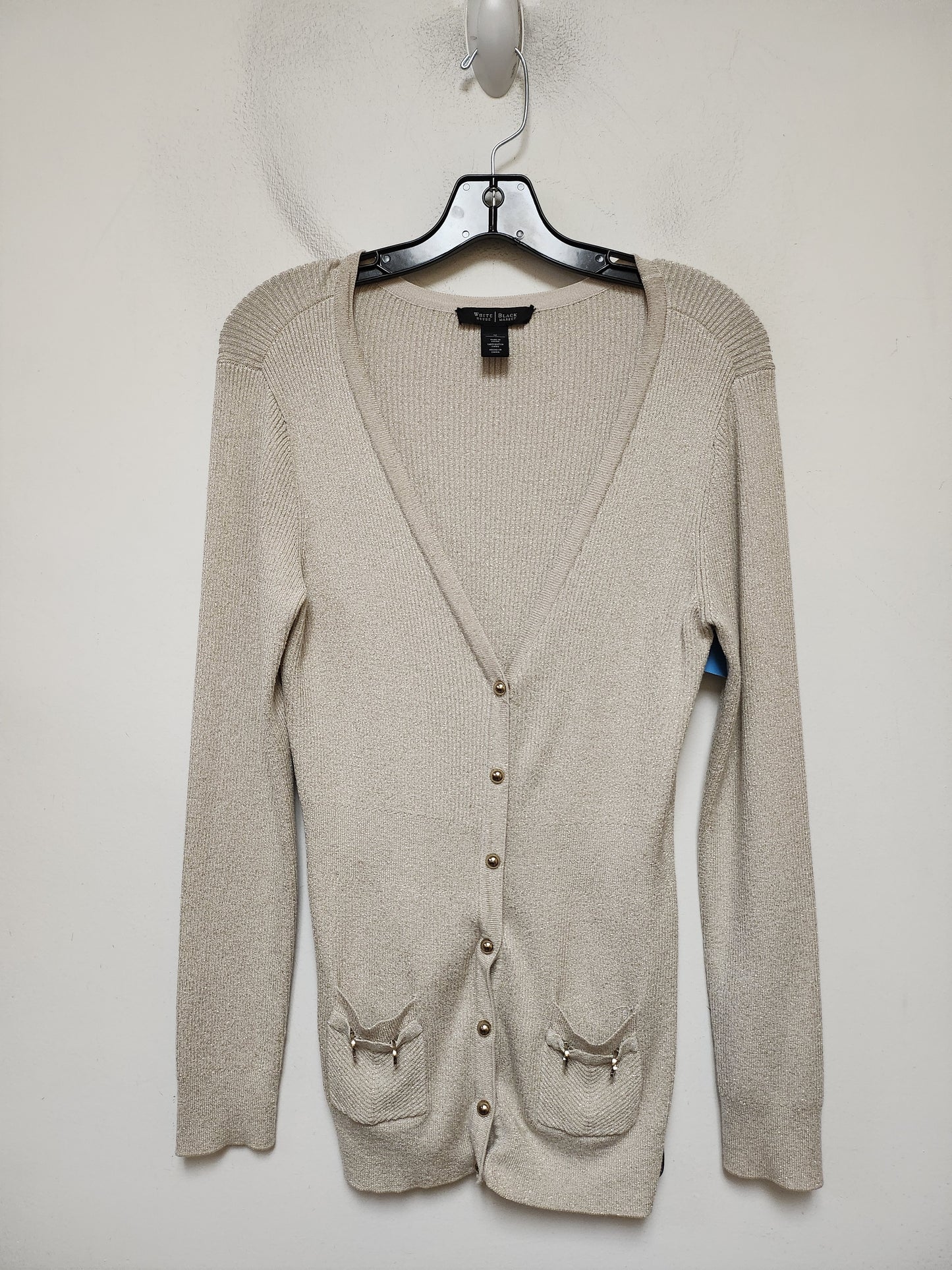 Sweater Cardigan By White House Black Market In Gold, Size: M