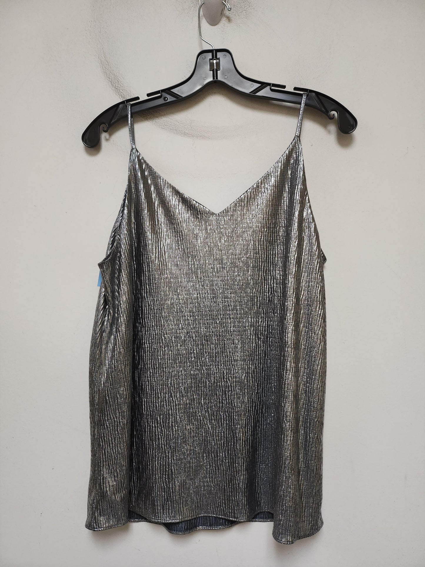 Top Sleeveless By Loft In Silver, Size: M