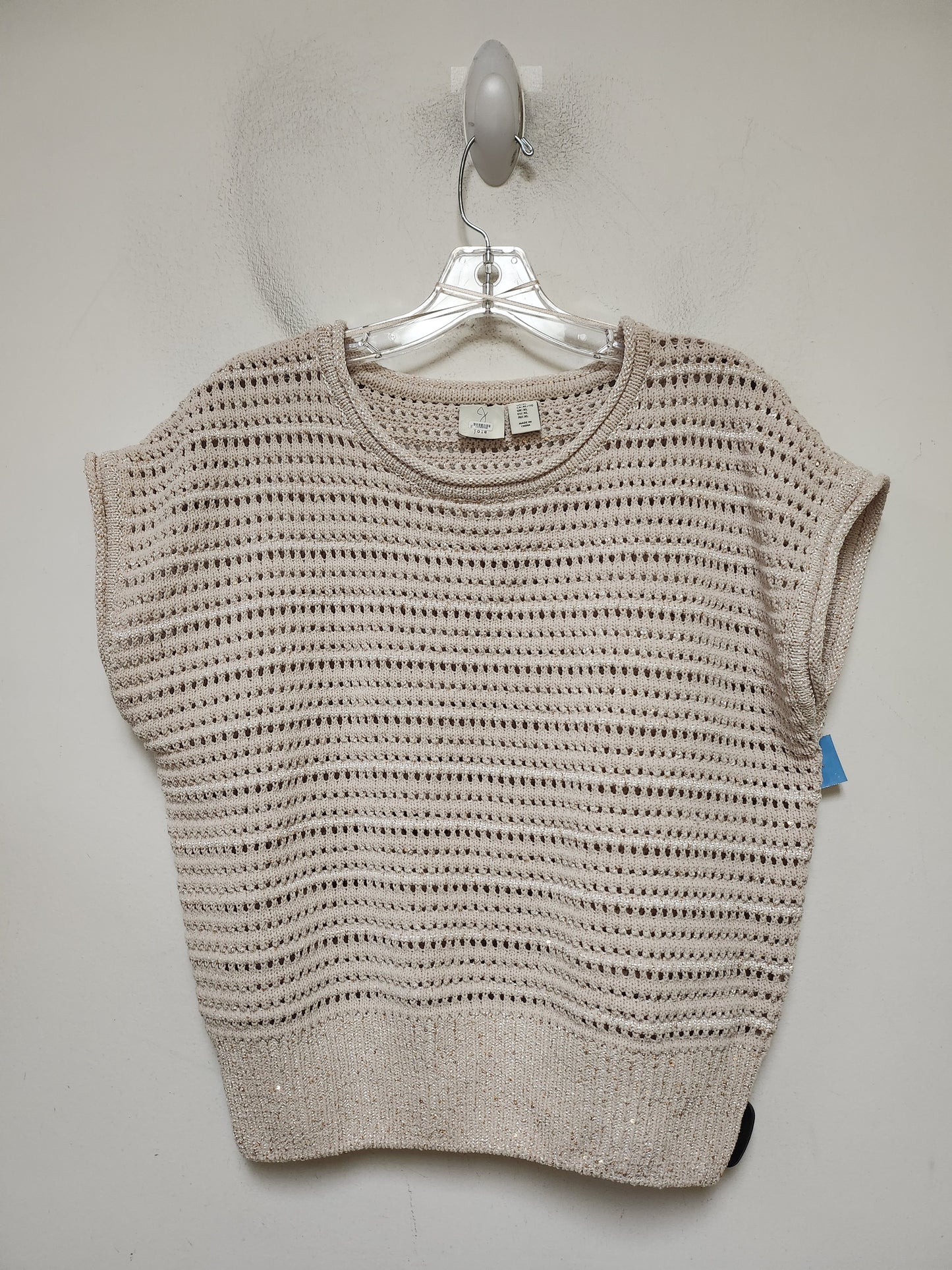 Sweater Short Sleeve By Joie In Tan, Size: Xl