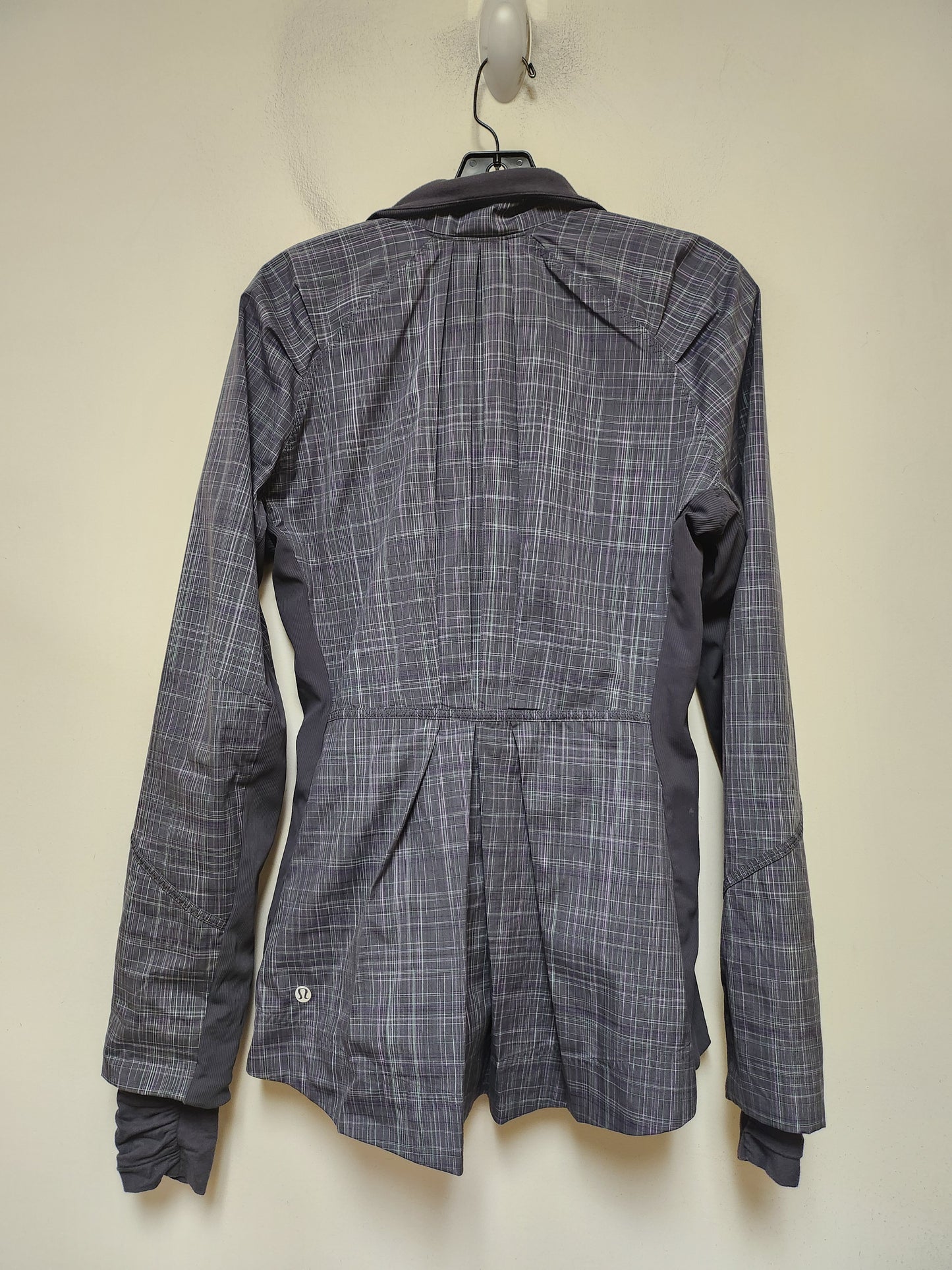 Athletic Jacket By Lululemon In Plaid Pattern, Size: M