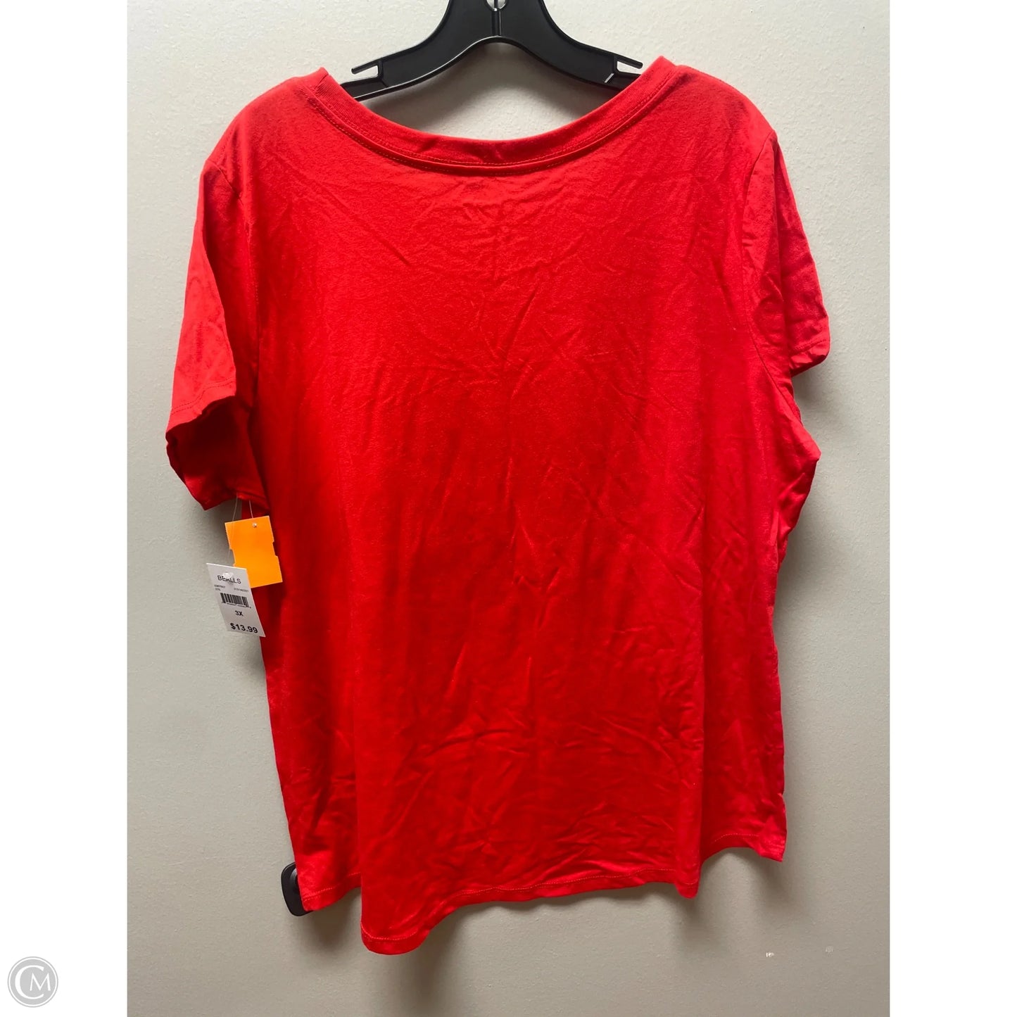 Top Short Sleeve Basic By Adiva In Red, Size: 3x