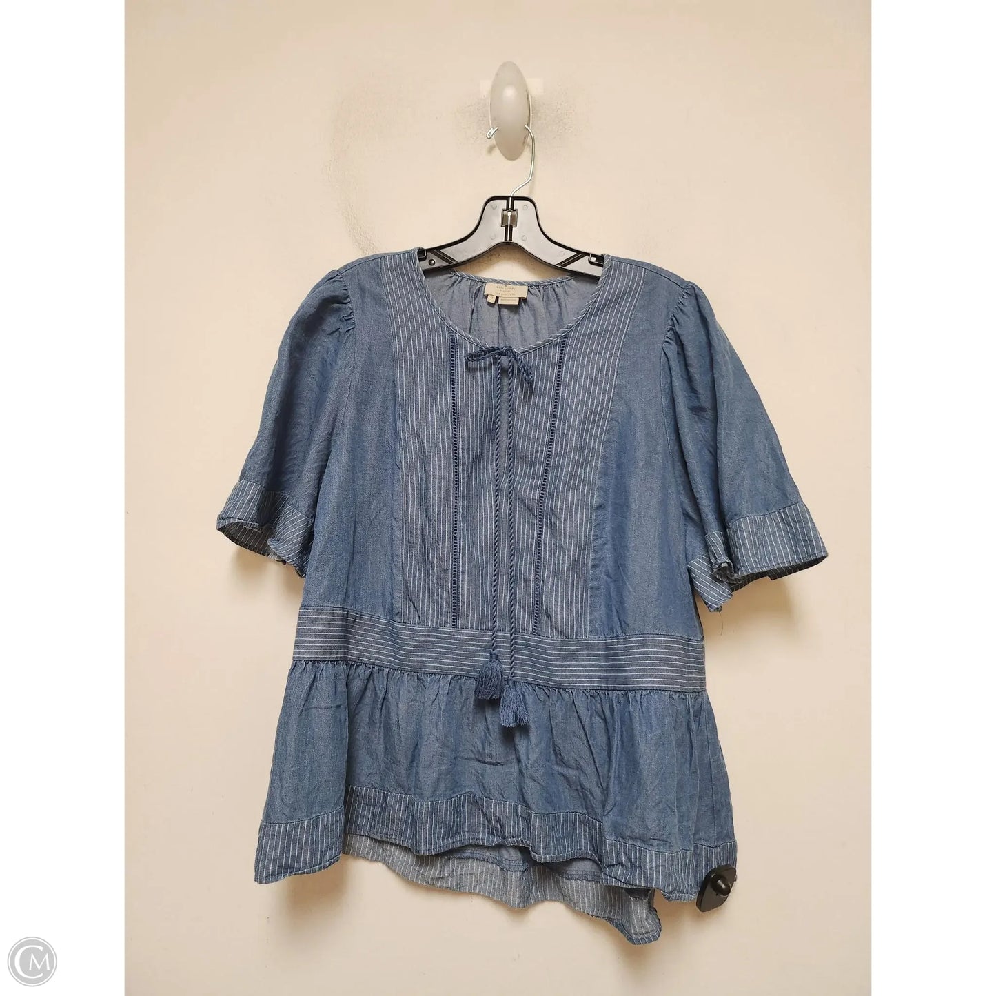 Top Short Sleeve Designer By Kate Spade In Blue, Size: M