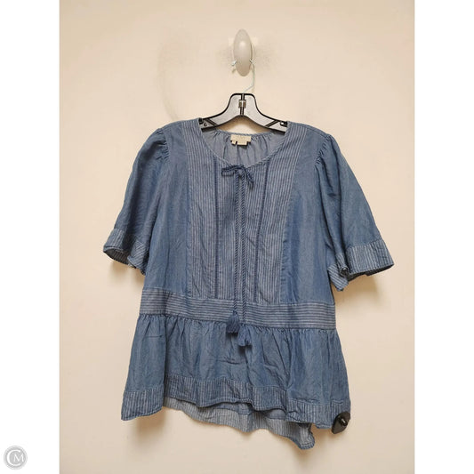 Top Short Sleeve Designer By Kate Spade In Blue, Size: M