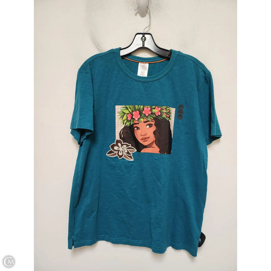 Top Short Sleeve By Walt Disney In Teal, Size: M