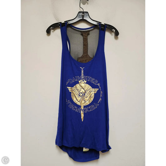 Top Sleeveless By Clothes Mentor In Blue & Gold, Size: M