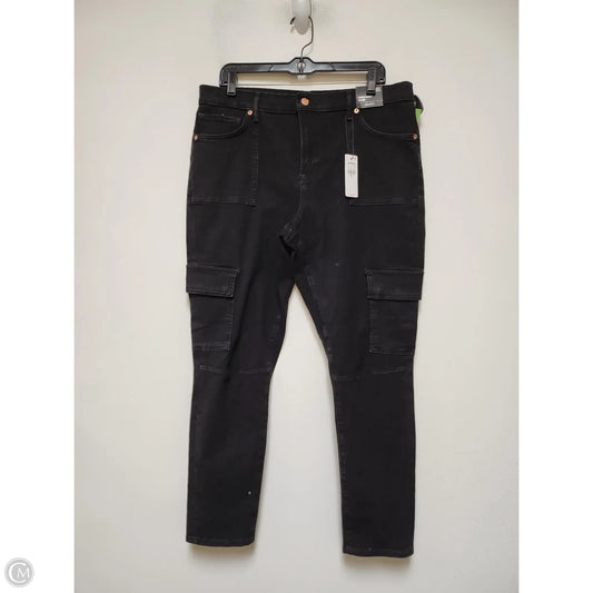 Jeans Straight By Express In Black Denim, Size: 16