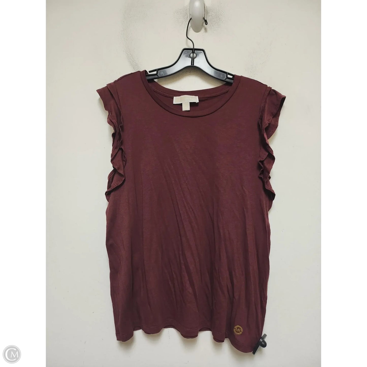 Top Short Sleeve Basic By Michael By Michael Kors In Maroon, Size: L