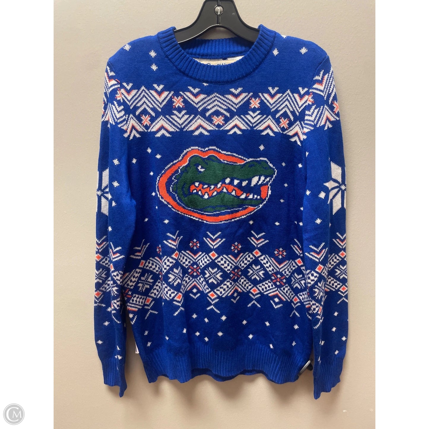 Sweater By Clothes Mentor In Blue & White, Size: M