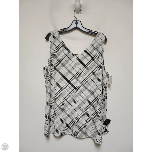 Top Sleeveless By Chicos In Black & White, Size: Xl