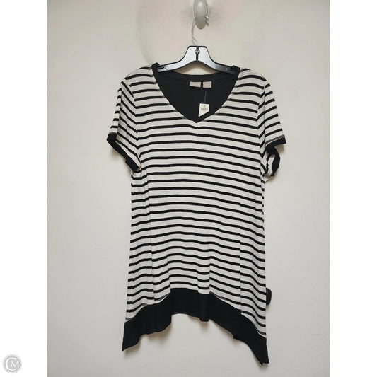 Top Short Sleeve By Chicos In Striped Pattern, Size: Xl