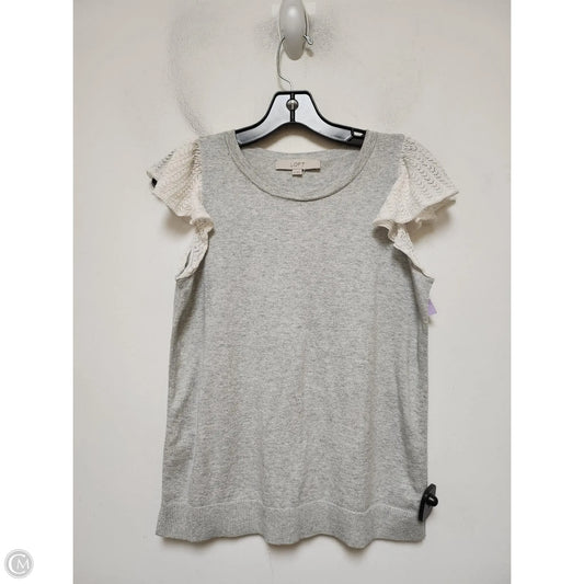 Top Short Sleeve By Loft In Grey, Size: Xs