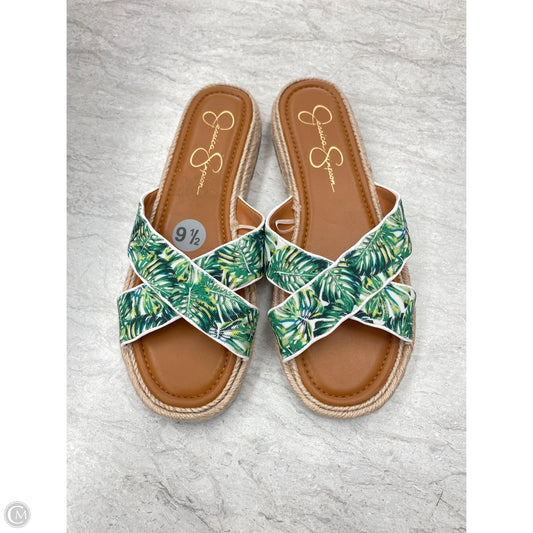 Sandals Flats By Jessica Simpson In Tropical Print, Size: 9.5