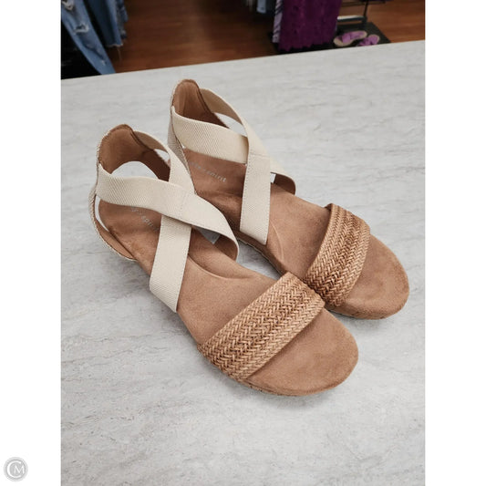 Sandals Heels Wedge By Easy Spirit In Tan, Size: 8
