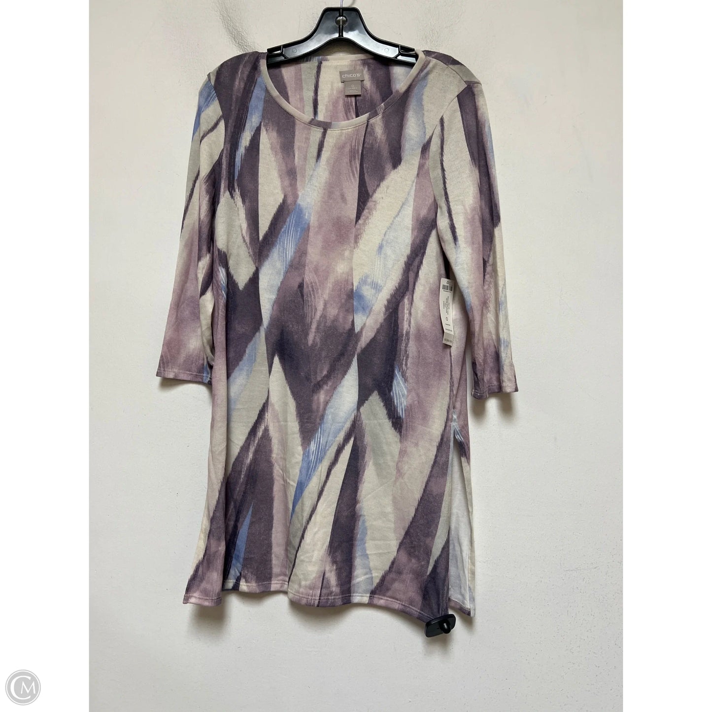 Dress Casual Short By Chicos In Cream & Purple, Size: S