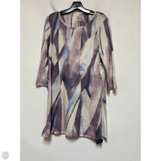 Dress Casual Short By Chicos In Cream & Purple, Size: S