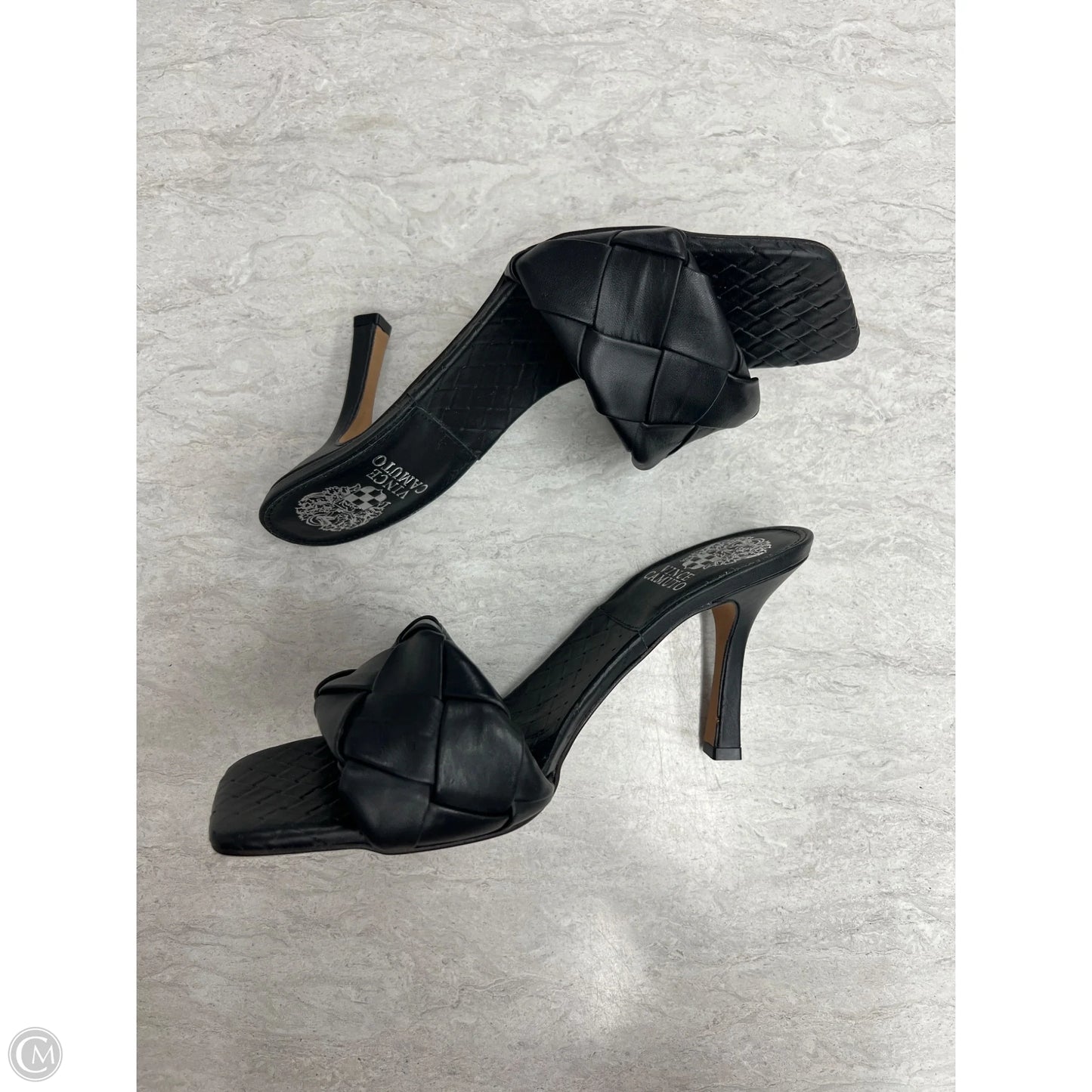 Sandals Heels Stiletto By Vince Camuto In Black, Size: 8