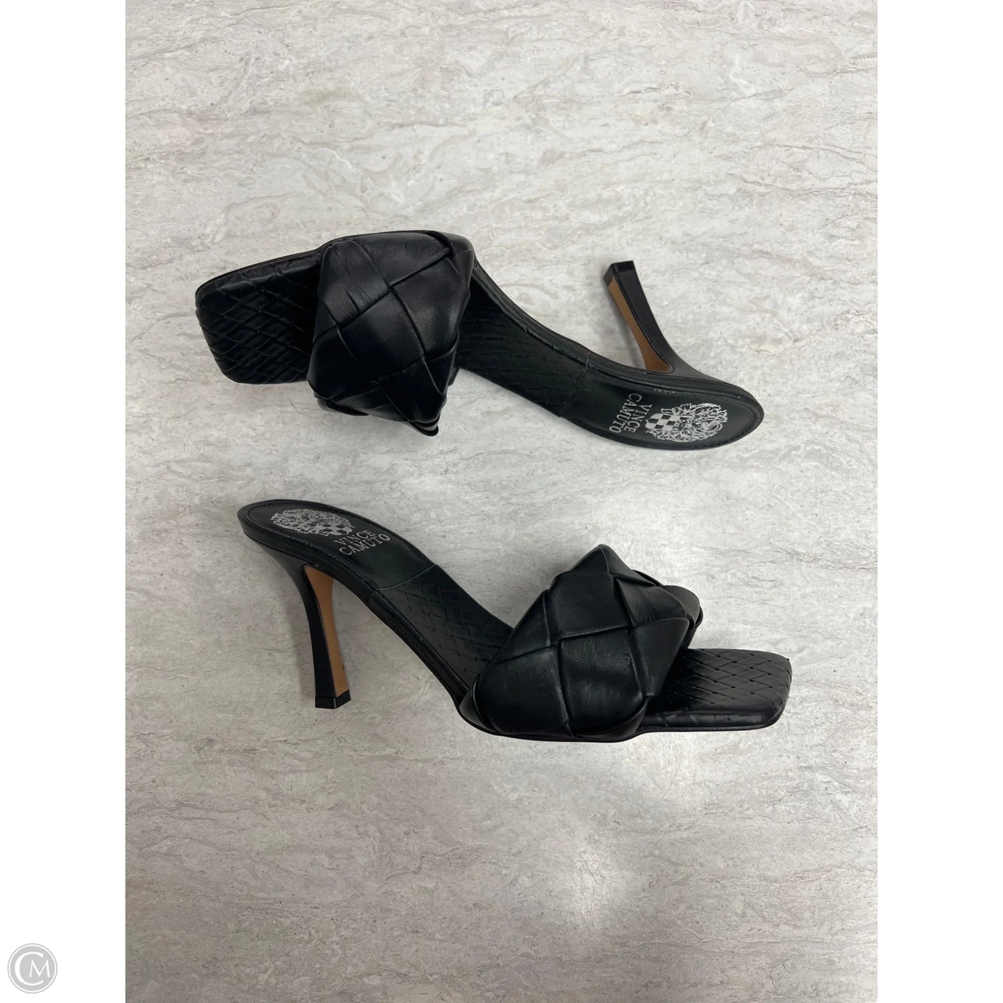 Sandals Heels Stiletto By Vince Camuto In Black, Size: 8