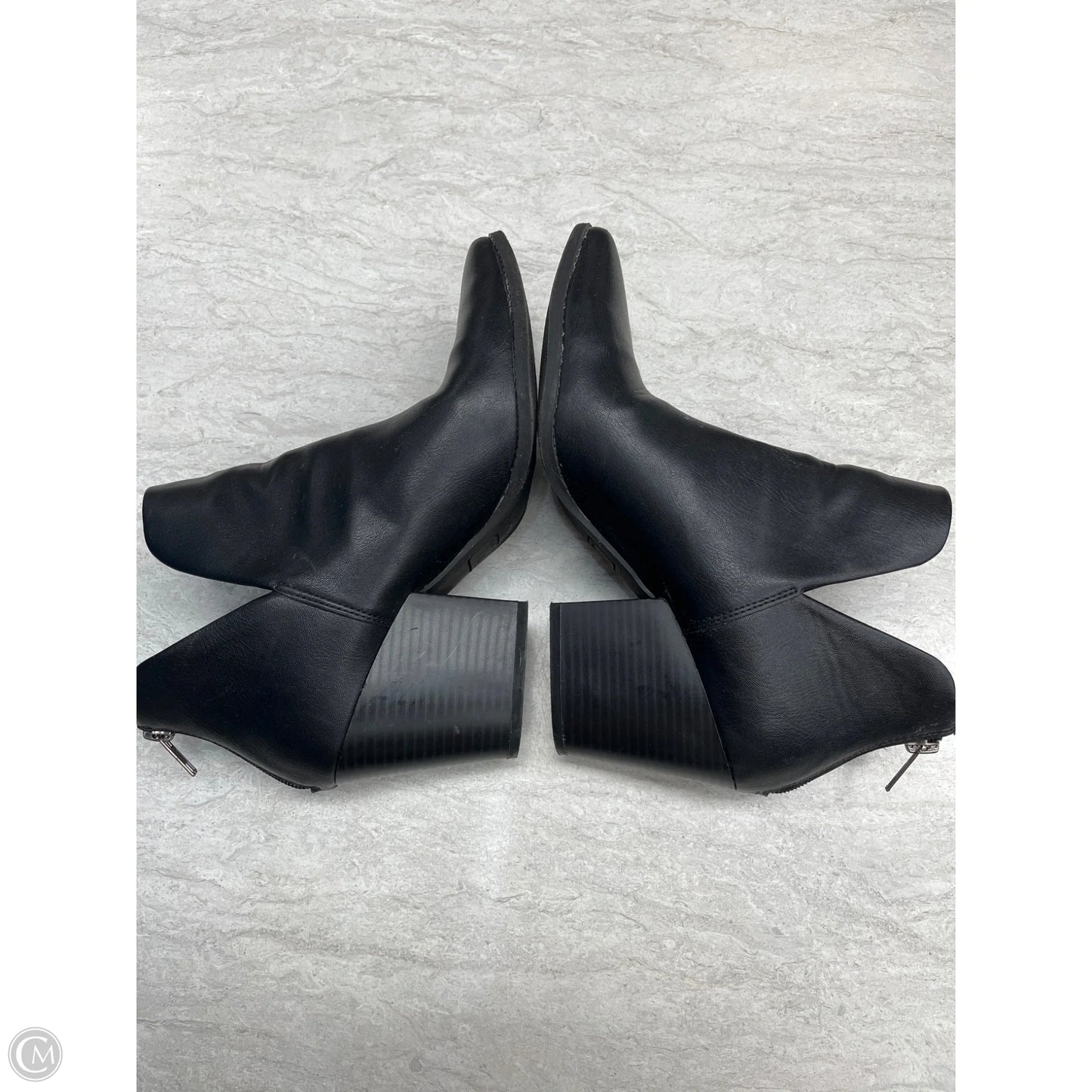 Boots Ankle Heels By Clothes Mentor In Black, Size: 9.5