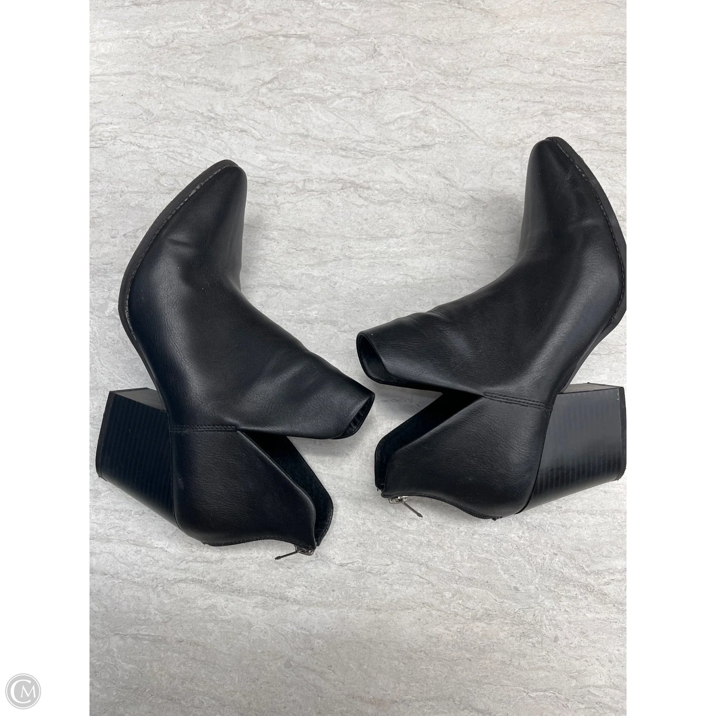 Boots Ankle Heels By Clothes Mentor In Black, Size: 9.5