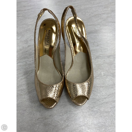 Sandals Heels Stiletto By Michael By Michael Kors In Gold, Size: 8