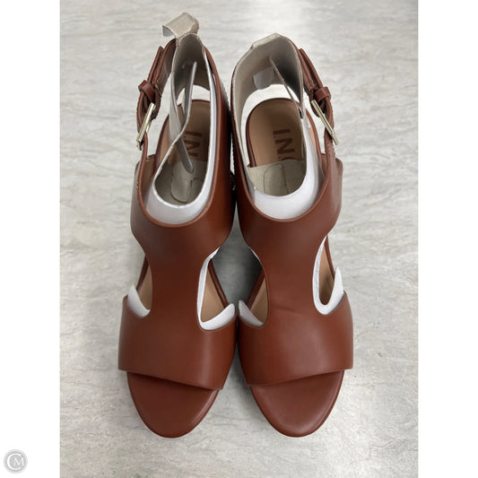Sandals Heels Wedge By Inc In Brown, Size: 6.5