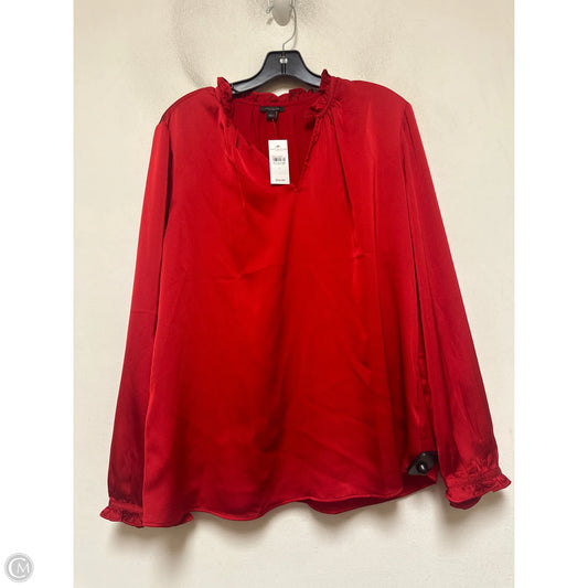 Top Long Sleeve By Ann Taylor In Red, Size: L